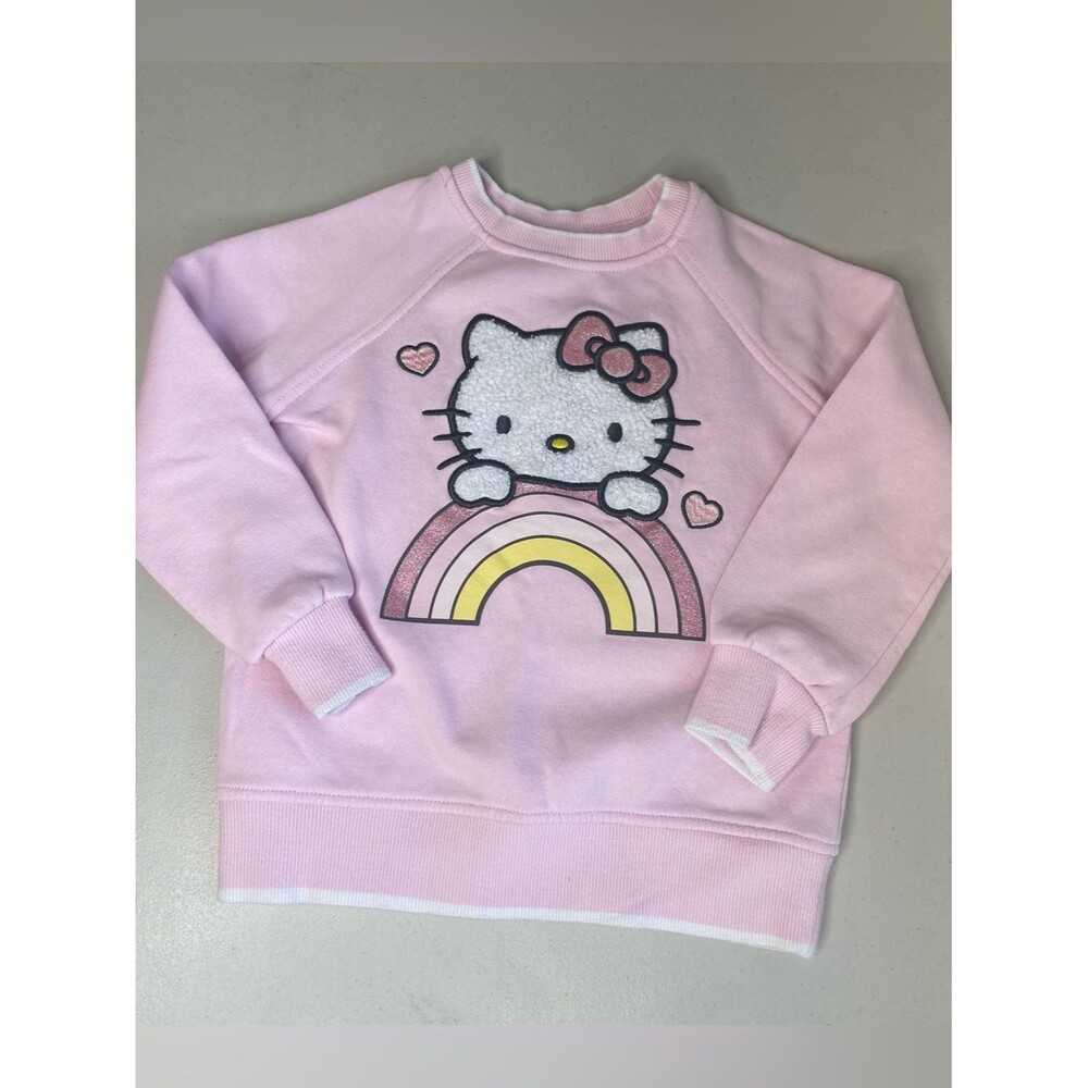 Hello kitty Rainbow Sweatshirt Size 5 Pastel pink